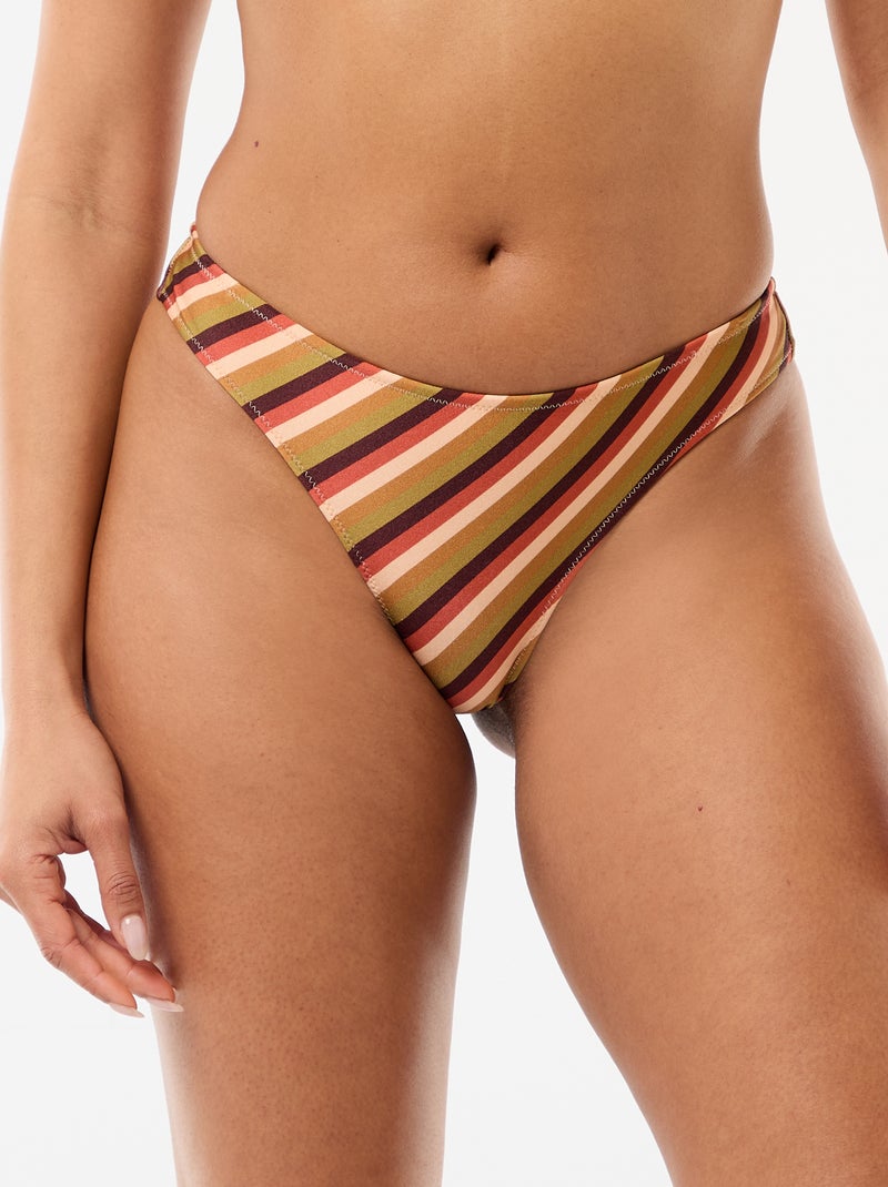 Tanga de biquíni em microfibra estampada Verde - Kiabi