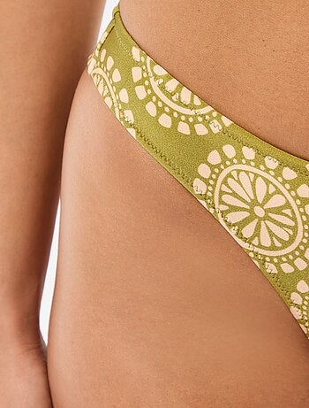 Tanga de biquíni em microfibra estampada