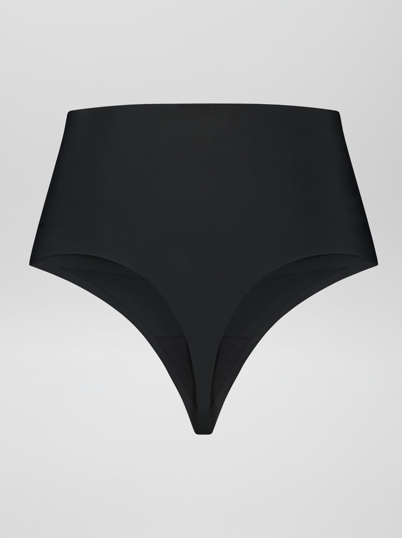 Tanga de cintura subida adelgaçante PRETO - Kiabi