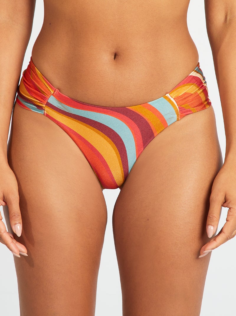 Tanga de fato banho estampado psidalélico LARANJA - Kiabi