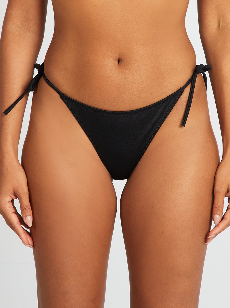 Tanga de fato de banho efeito iridescente Preto - Kiabi