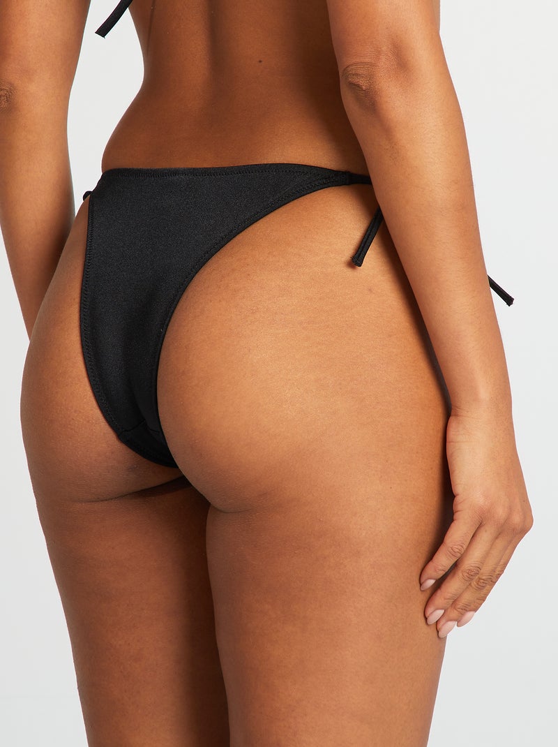 Tanga de fato de banho efeito iridescente Preto - Kiabi