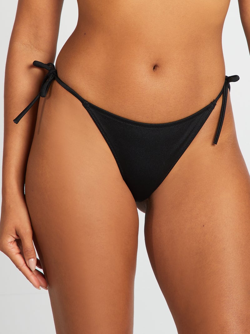 Tanga de fato de banho efeito iridescente Preto - Kiabi