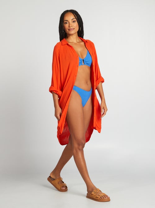 Tanga de fato de banho em malha gofrada - Kiabi