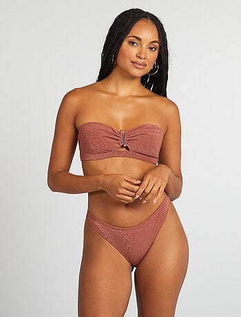 Tanga de fato de banho em malha texturada