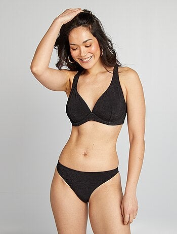 Tanga de fato de banho em malha texturada