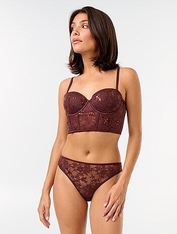 Tanga de renda com lantejoulas