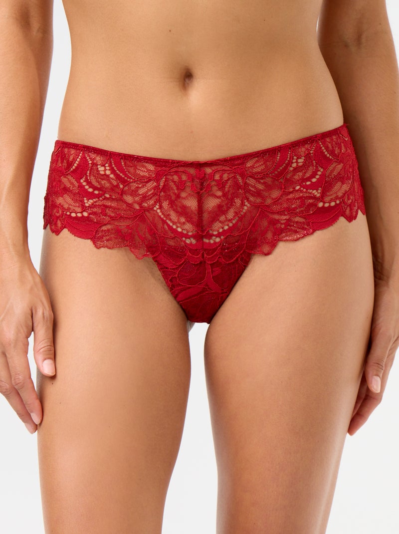 Tanga de renda com lantejoulas Vermelho - Kiabi