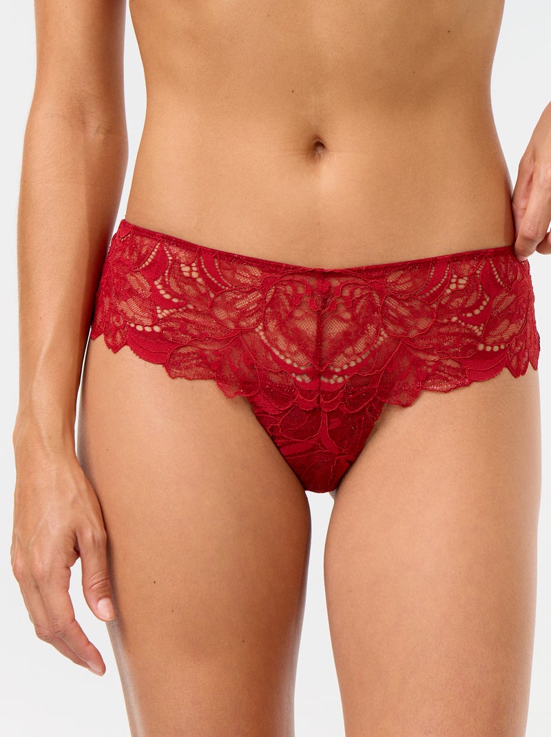 Tanga de renda com lantejoulas Vermelho - Kiabi