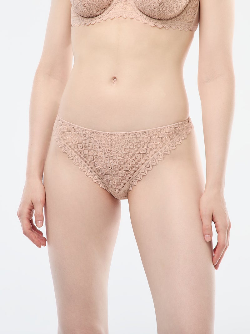 Tanga de renda Rosa - Kiabi
