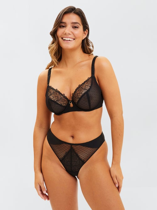 Tanga de renda 'Sans complexe' - Kiabi