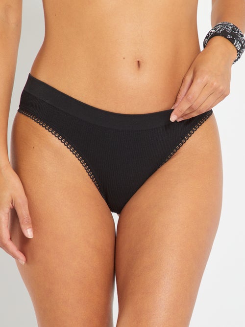 Tanga em malha canelada - Kiabi