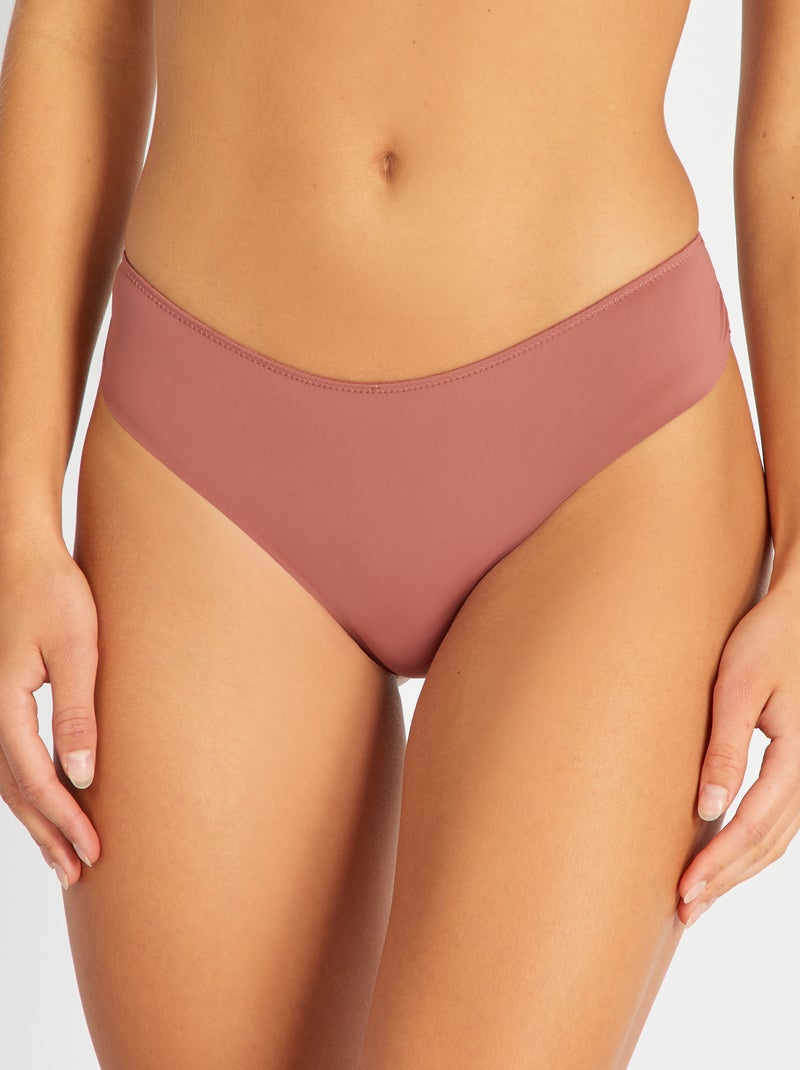 Tanga em microfibra e renda ROSA - Kiabi