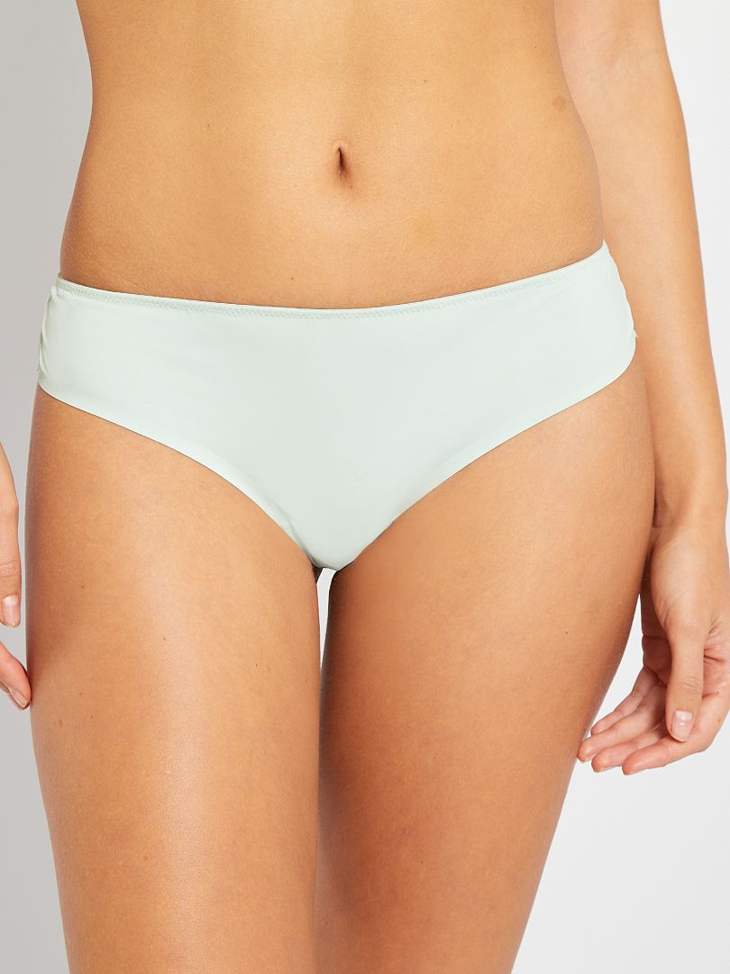 Tanga em microfibra e renda VERDE - Kiabi
