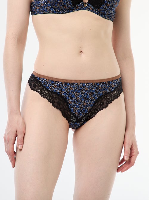 Tanga em microfibra estampada - Kiabi