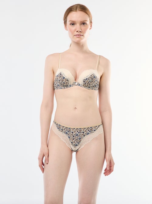 Tanga em microfibra estampada - Kiabi
