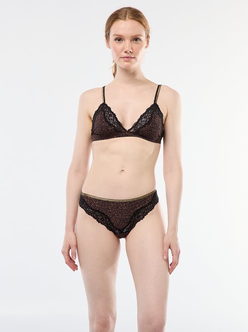 Tanga em microfibra estampada - Kiabi