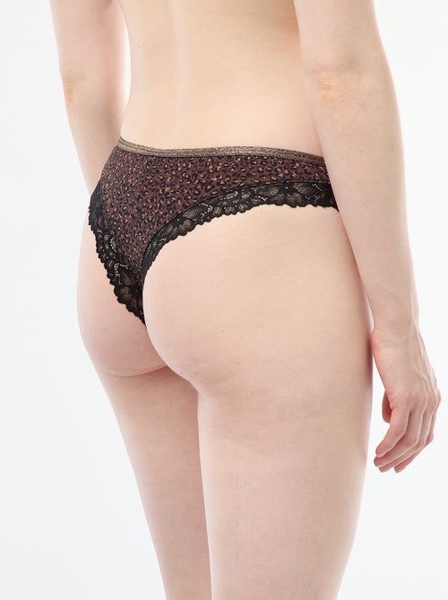 Tanga em microfibra estampada - Kiabi