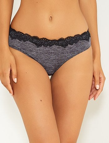 Tanga em microfibra matizada - Kiabi