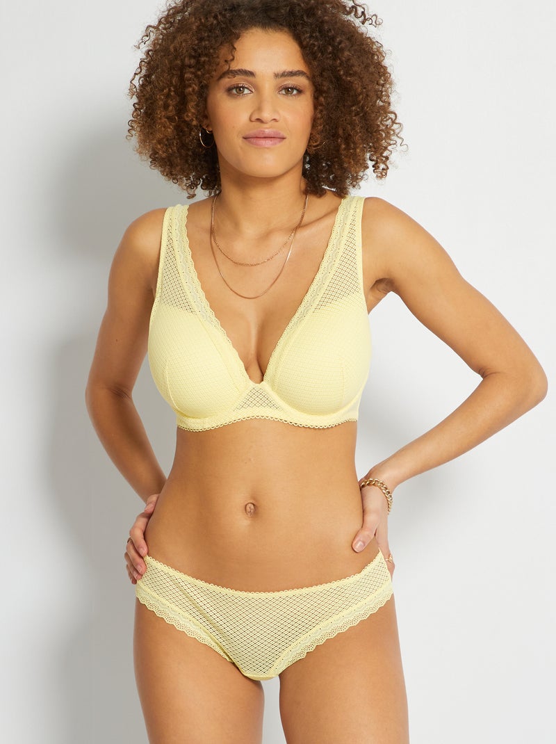 Tanga em renda AMARELO - Kiabi