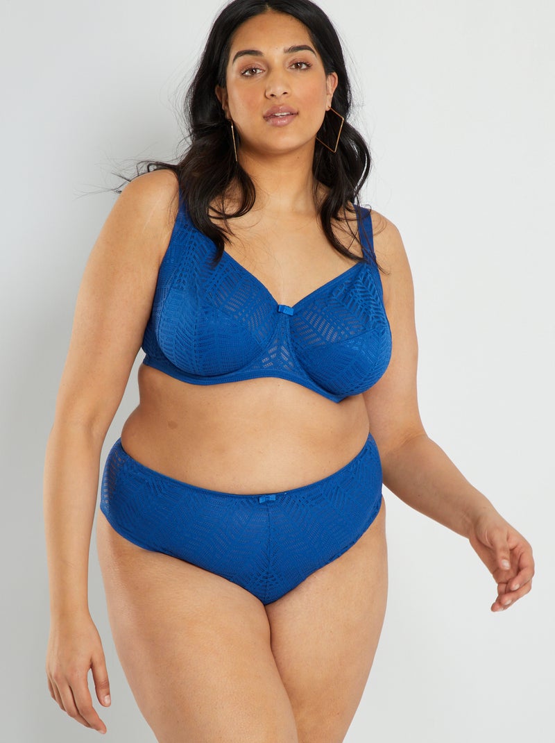 Tanga em renda Azul - Kiabi