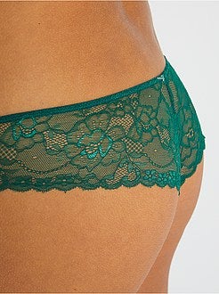 Tanga em renda e microfibra - Kiabi