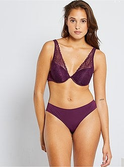 Tanga em renda e microfibra - Kiabi