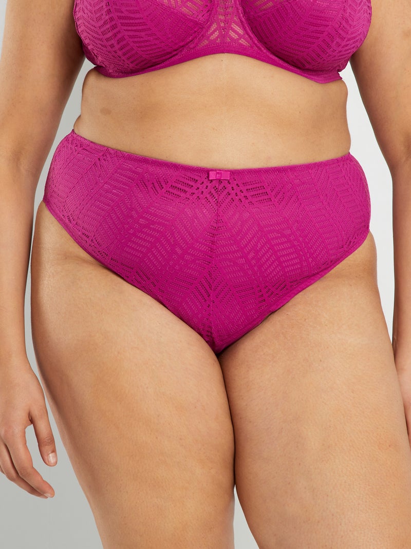 Tanga em renda Rosa - Kiabi