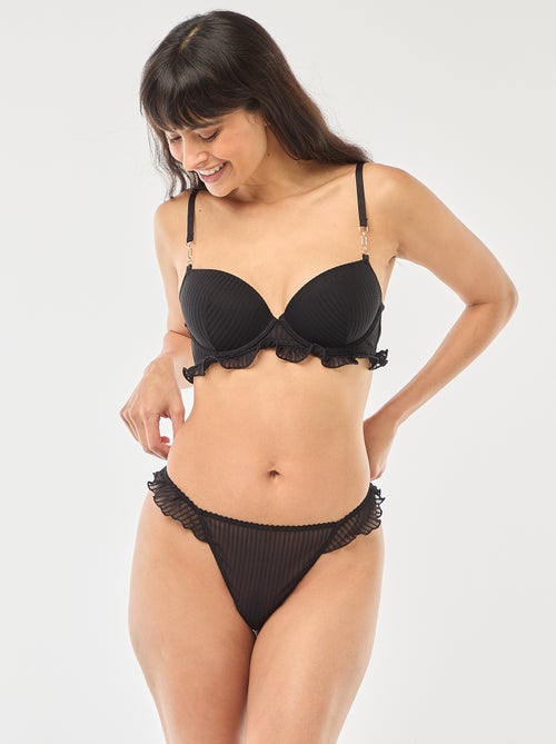 Tanga em tule às riscas - Kiabi