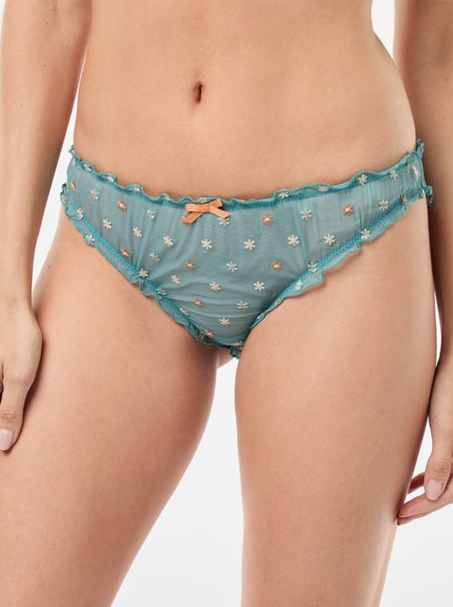 Tanga estilo bloomer em tule - Kiabi