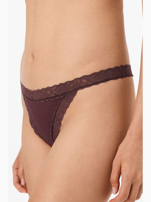 Tanga feminina confortável de algodão penti - Kiabi