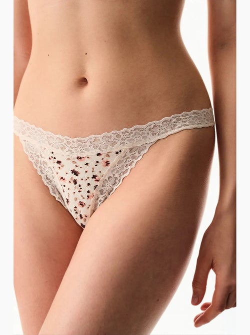 Tanga floral descontraída penti - Kiabi