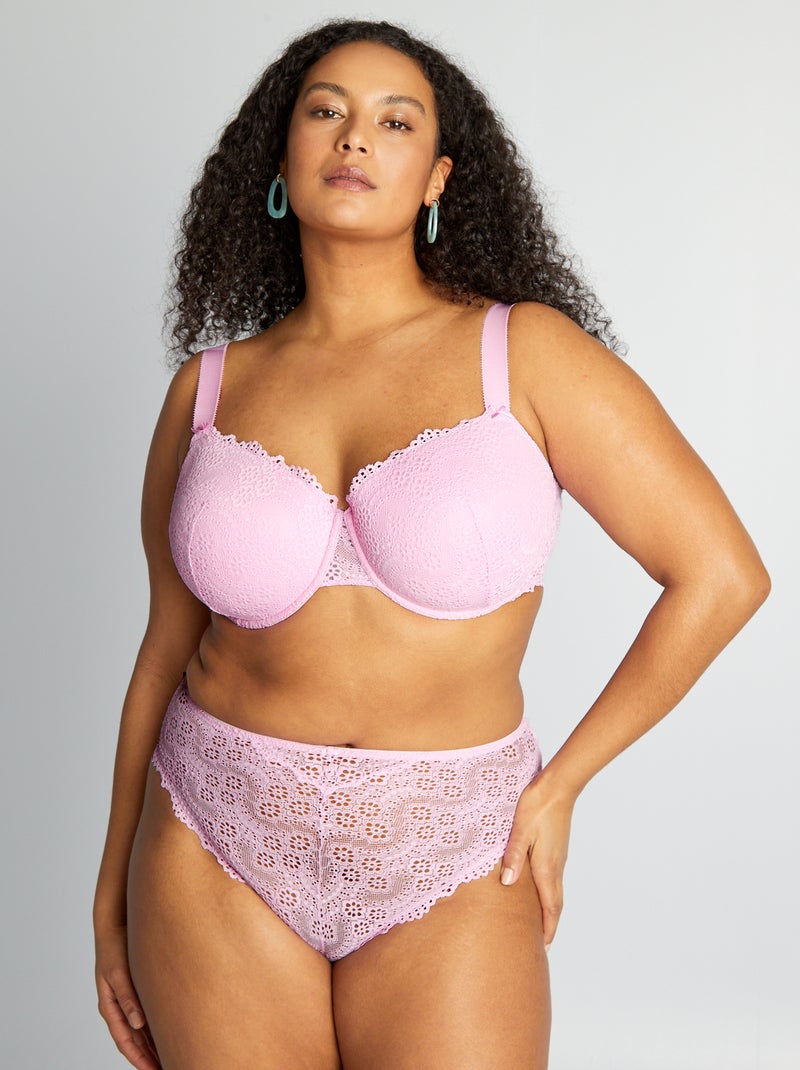 Tanga lisa em renda VIOLETA - Kiabi