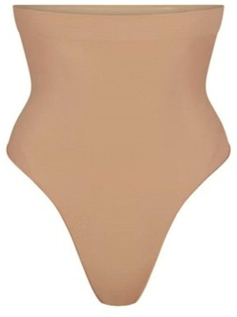 Tanga modeladora premium sem costuras de cintura subida hiccup Greige - Kiabi