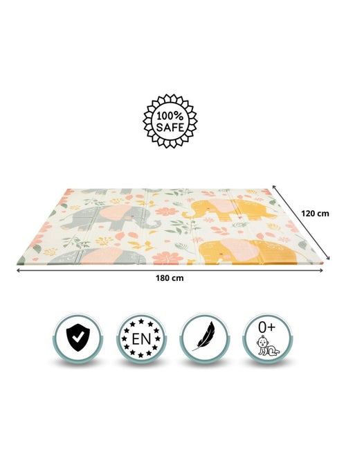 Tapete de atividades dobrável 180 x 120 cm em espuma xpe – elefantes/cinza - Kiabi Tapete de atividades dobrável 180 x 120 cm em espuma xpe – elefantes/cinza - Kiabi