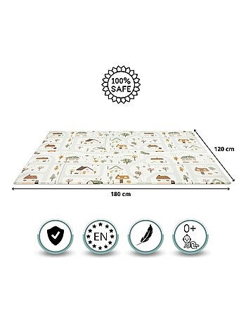 Tapete de atividades dobrável de dupla face 180 x 120 cm para bebés