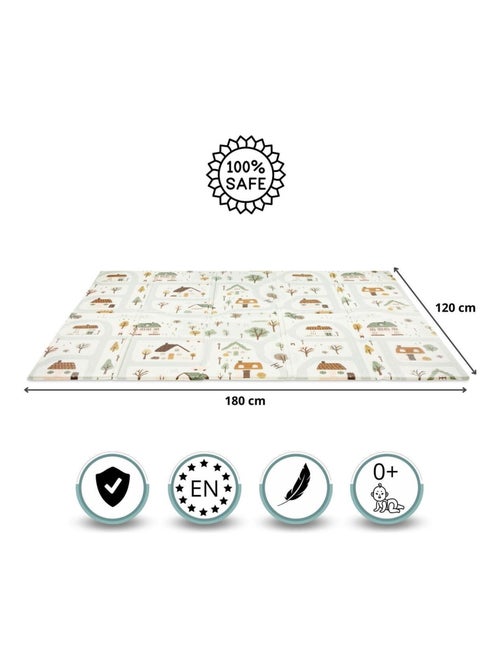 Tapete de atividades dobrável de dupla face 180 x 120 cm para bebés - Kiabi Tapete de atividades dobrável de dupla face 180 x 120 cm para bebés - Kiabi