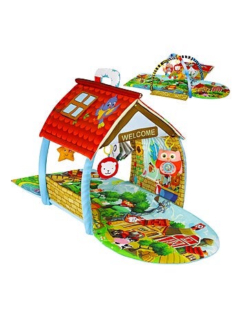 Tapete de atividades para bebé 2 em 1 LIONELO Agnes – Tapete plano com arcos e tapete com casinha