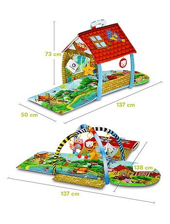 Tapete de atividades para bebé 2 em 1 LIONELO Agnes – Tapete plano com arcos e tapete com casinha