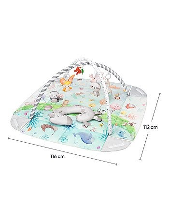 Tapete de atividades para bebé LIONELO Inga 2em1– Parque infantil – Lavável – Brinquedos interativos