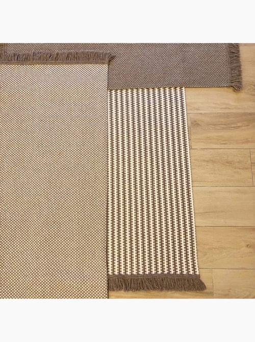 Tapete de lã e algodão com padrão de textura pontilhada - Kiabi