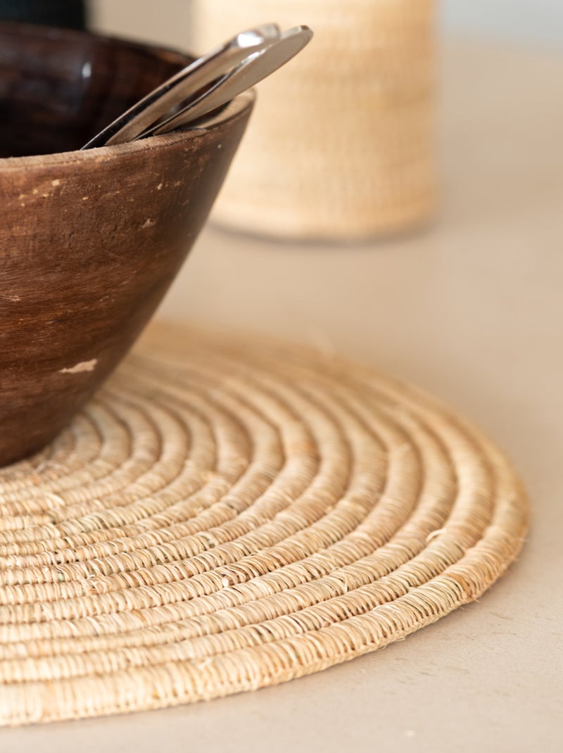 Tapete de mesa em fibra de palmeira Bege claro - Kiabi