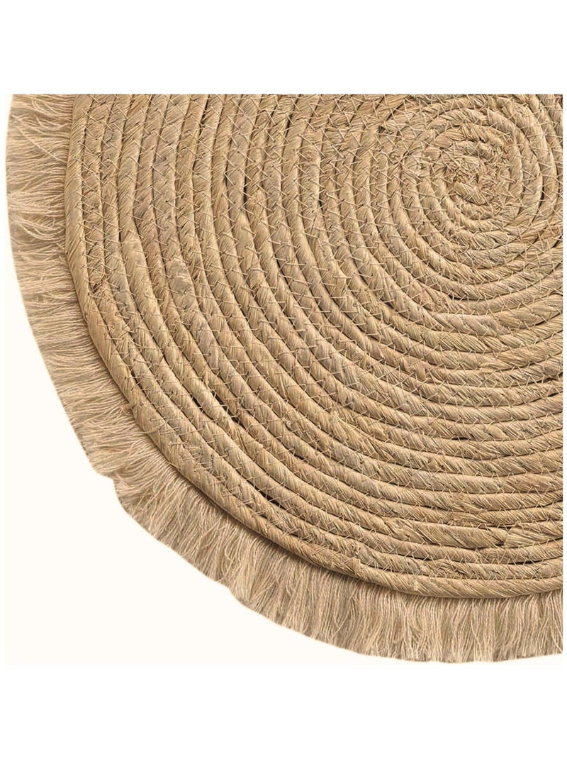Tapete de mesa em junco com franjas Bege claro - Kiabi