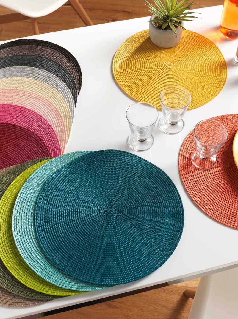 Tapete de mesa redondo e colorido Cáqui - Kiabi