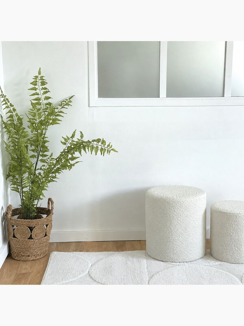 Tapete de sala com relevo gráfico e efeito texturado Branco - Kiabi