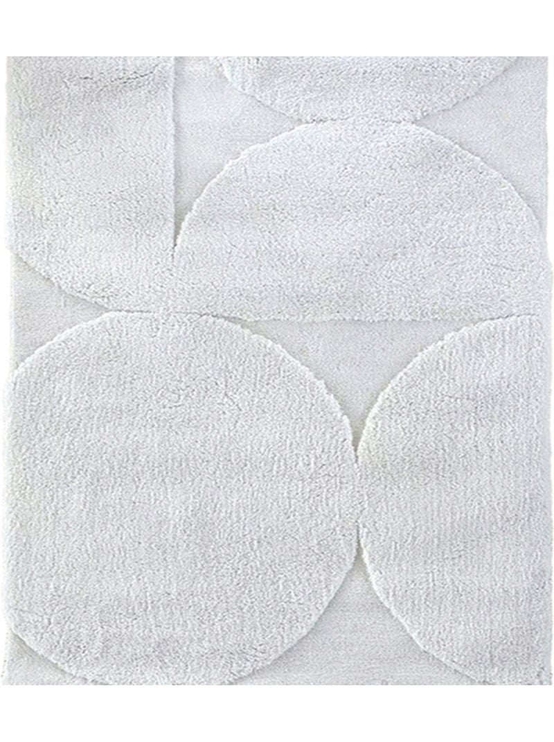 Tapete de sala com relevo gráfico e efeito texturado Branco - Kiabi