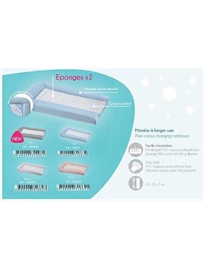 Tapete muda-fraldas com esponjas amovíveis Branco - Kiabi