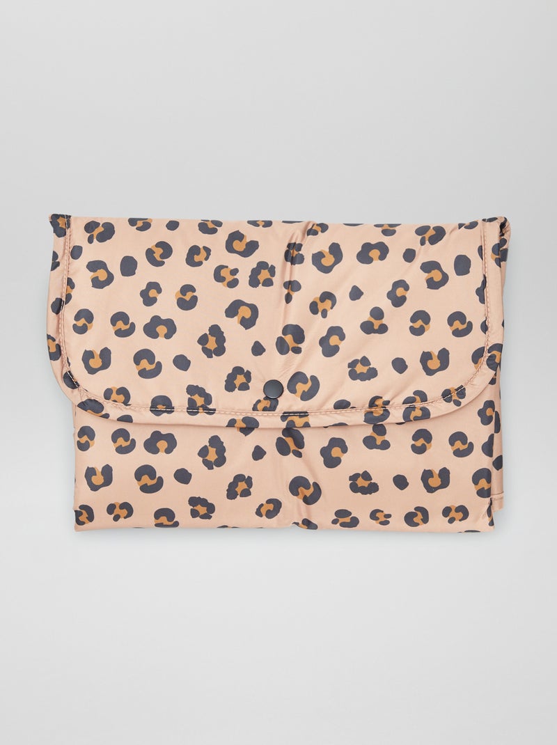 Tapete para mudar a fralda com estampado leopardo MARROM - Kiabi