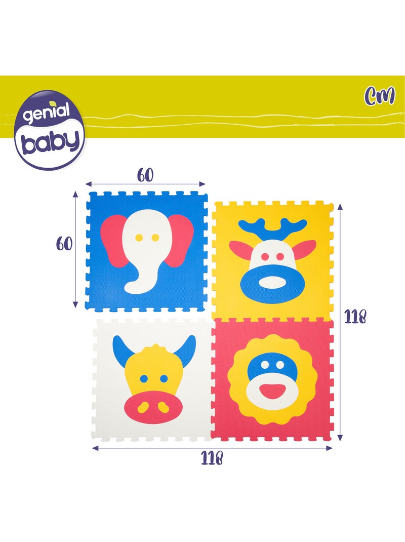 Tapete puzzle de animais para bebé c'baby 4 peças de espuma de borracha c'baby N/D - Kiabi