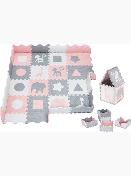 Tapete puzzle de espuma eva 150 x 150 cm para bebés, crianças e adultos - Kiabi Tapete puzzle de espuma eva 150 x 150 cm para bebés, crianças e adultos - Kiabi